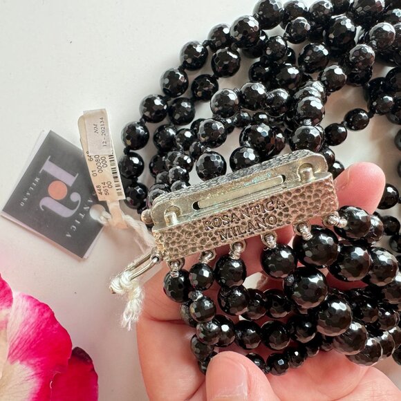 ROSANTICA MILANO Dramatic Blank and White Natural Stones Multi-strand Necklace - Picture 7 of 8